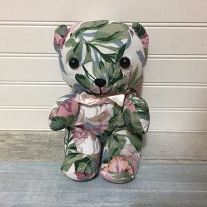 Schmidt-Cannon Floral Print Teddy Bear Plush Toy, 8" Stuffed Animal